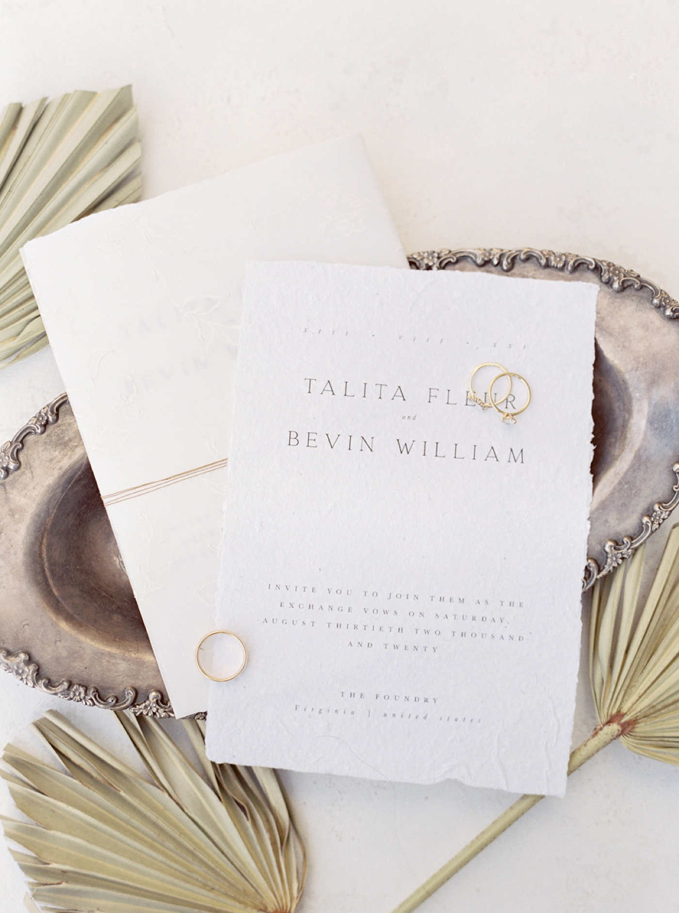 Classic handmade wedding invitations by Papier Handmade