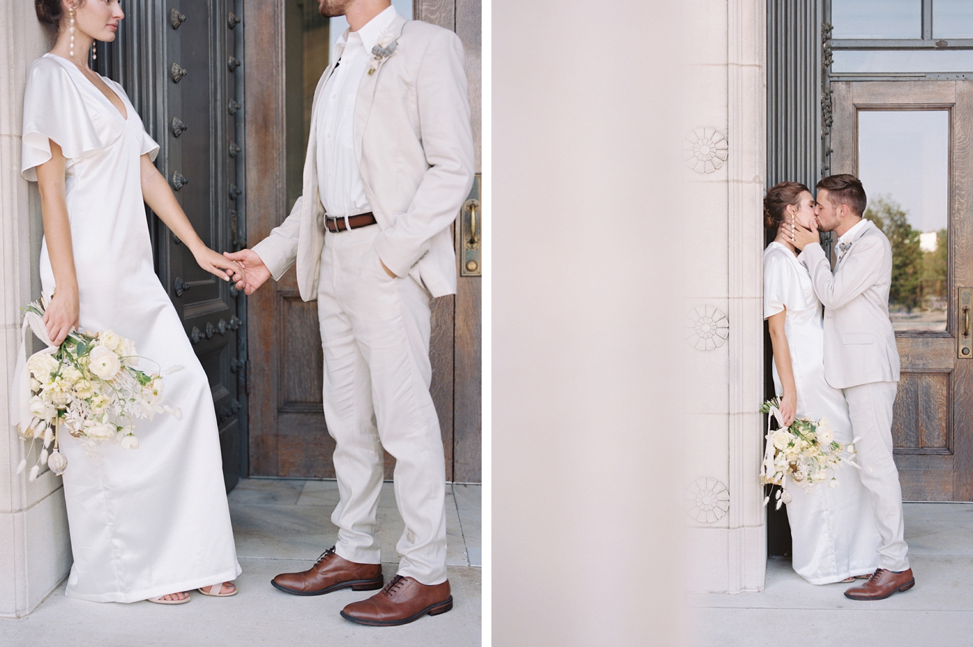 Clean and all white elopement in Richmond, Virginia