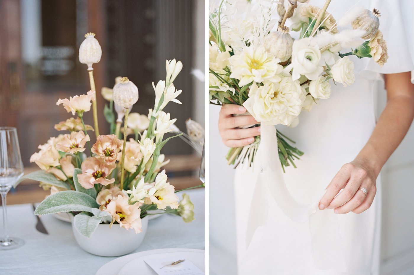 Delicate Ikebana-inspired wedding flowers by Fleure Studio