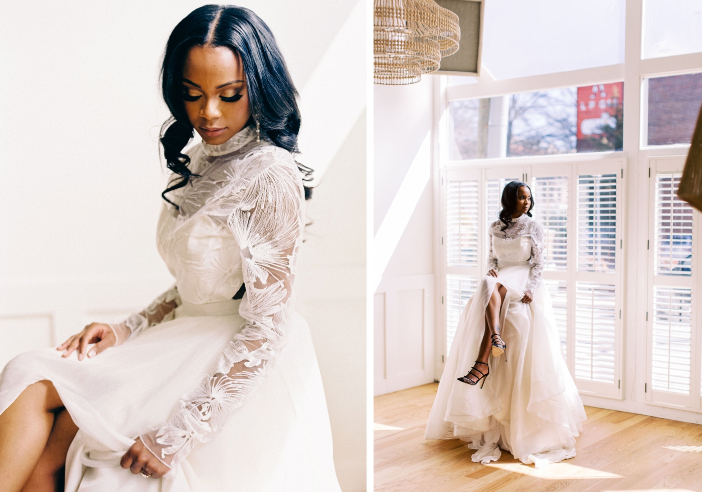 Bride in the Germaine Gown with Saint Skirt by Alexandra Grecco