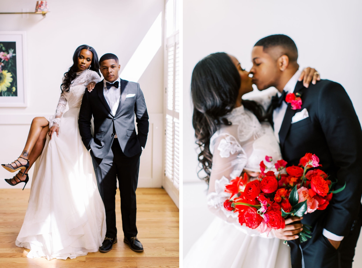 Bride and groom portraits at The Common House in Richmond, Virginia