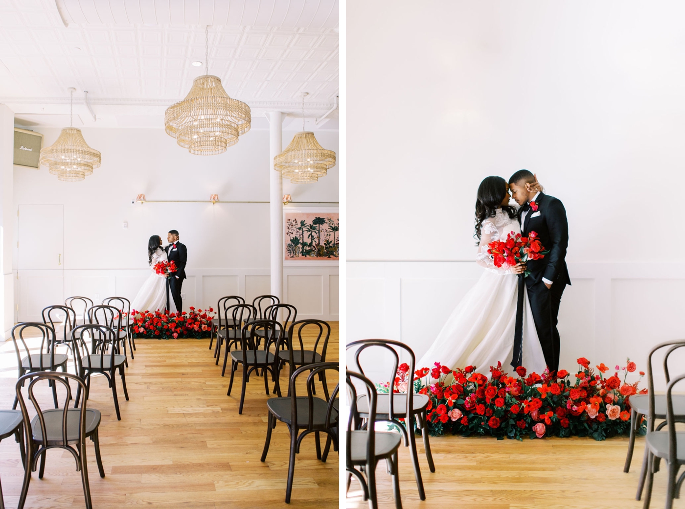 Modern winter wedding ceremony at The Common House